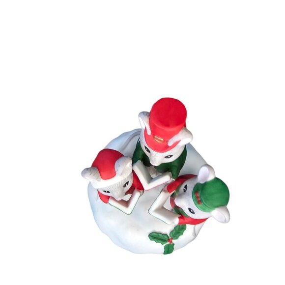 Vintage Lefton Christmas Music Box Mice Carolers Friskey Friends 1984 - Picture 6 of 11